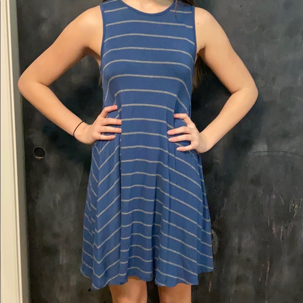 Size xs blue and grey tank top dress